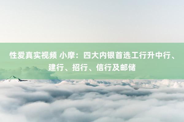 性爱真实视频 小摩：四大内银首选工行升中行、建行、招行、信行及邮储