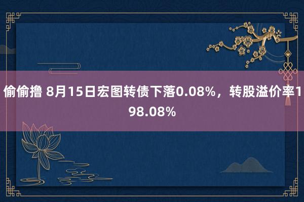 偷偷撸 8月15日宏图转债下落0.08%，转股溢价率198.08%