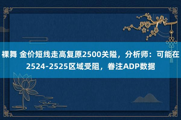 裸舞 金价短线走高复原2500关隘，分析师：可能在2524-2525区域受阻，眷注ADP数据