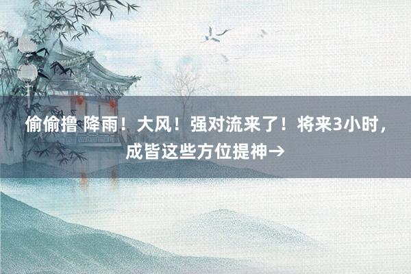 偷偷撸 降雨！大风！强对流来了！将来3小时，成皆这些方位提神→