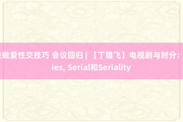 男性做爱性交技巧 会议回归 | 【丁雄飞】电视剧与时分：Series， Serial和Seriality