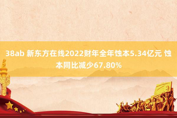 38ab 新东方在线2022财年全年蚀本5.34亿元 蚀本同比减少67.80%